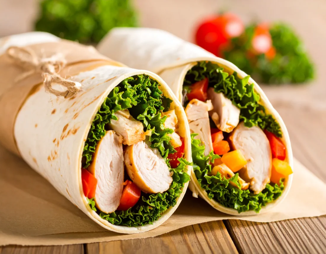 Flowpack Wrap gebraden kipfilet rauwkost