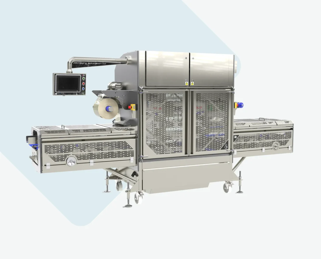 Packaging Automation REV6 topseal trayseal machine linksvoor aanzicht
