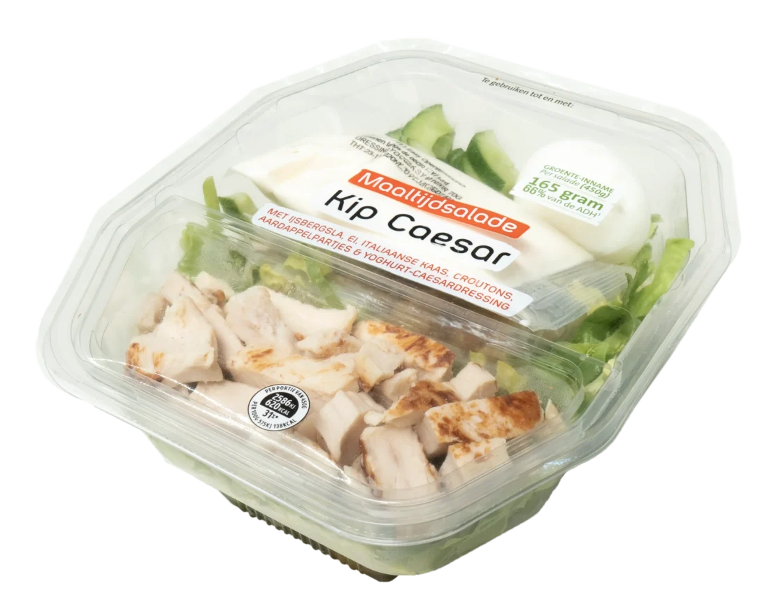 Maaltijdsalade Caesar-Kip in schaal tray