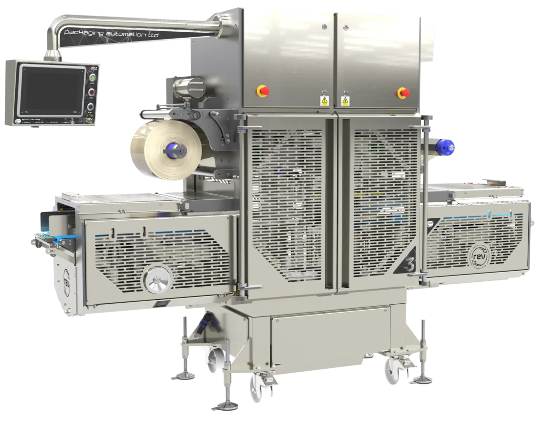 Packaging Automation REV3 topseal trayseal machine aanzicht linksvoor