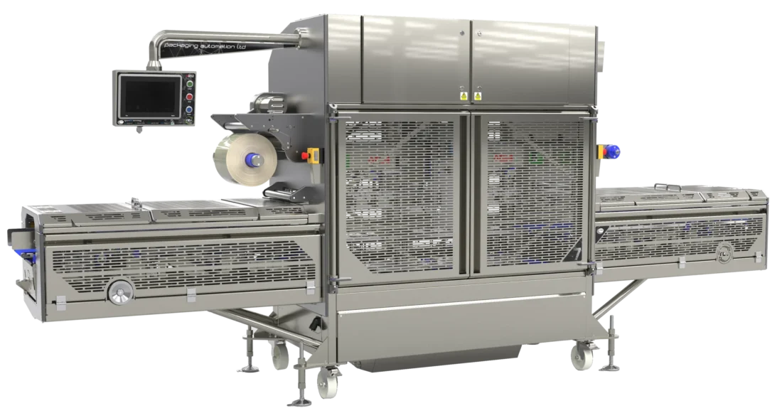 Packaging Automation REV7 topseal trayseal machine aanzicht linksvoor